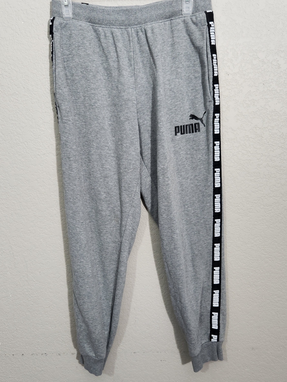 Puma Gray Logo Tape Joggers
